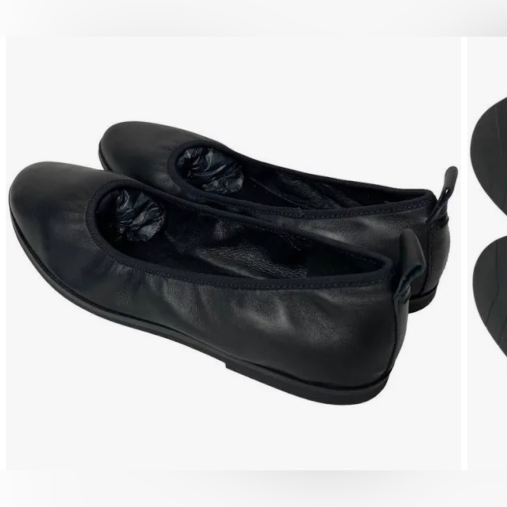 EILEEN FISHER NOTION BALLET FLATS BLACK LEATHER SIZE 6 NEW - Picture 7 of 8